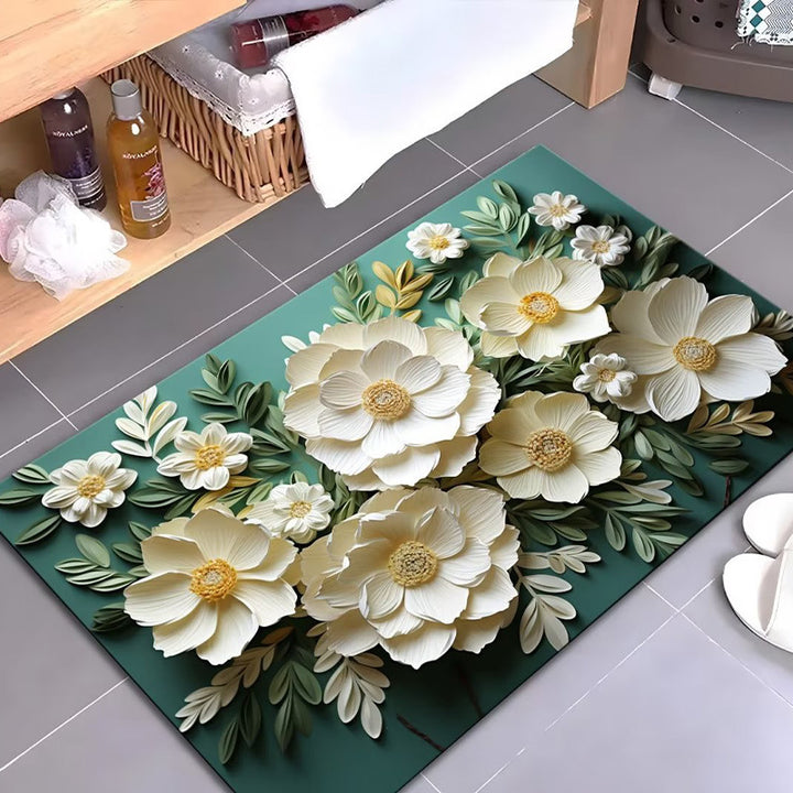 Artistic Floral Design Bath Mat Kalsten