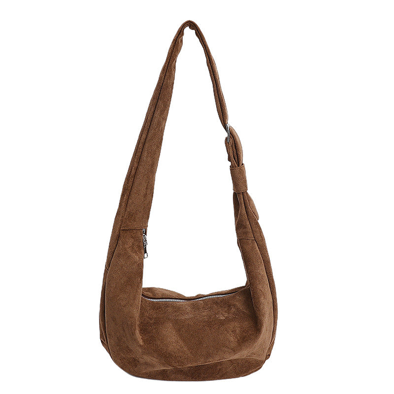 Soft Suede Slouchy Shoulder Bag
