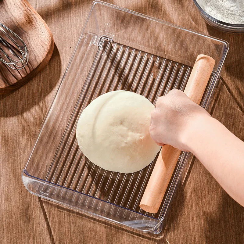 Teig fermentation box with airtight lid and ridged bottom