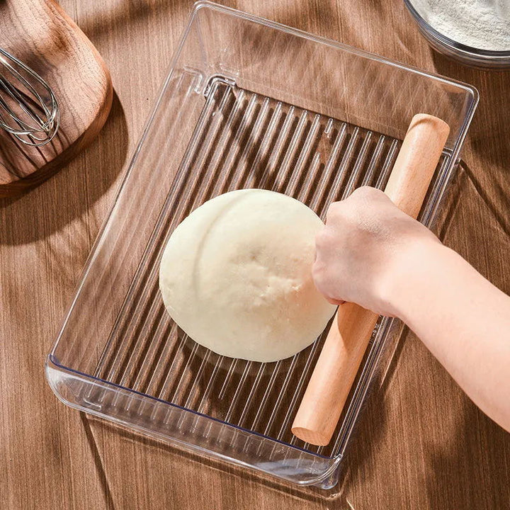 Teig fermentation box with airtight lid and ridged bottom