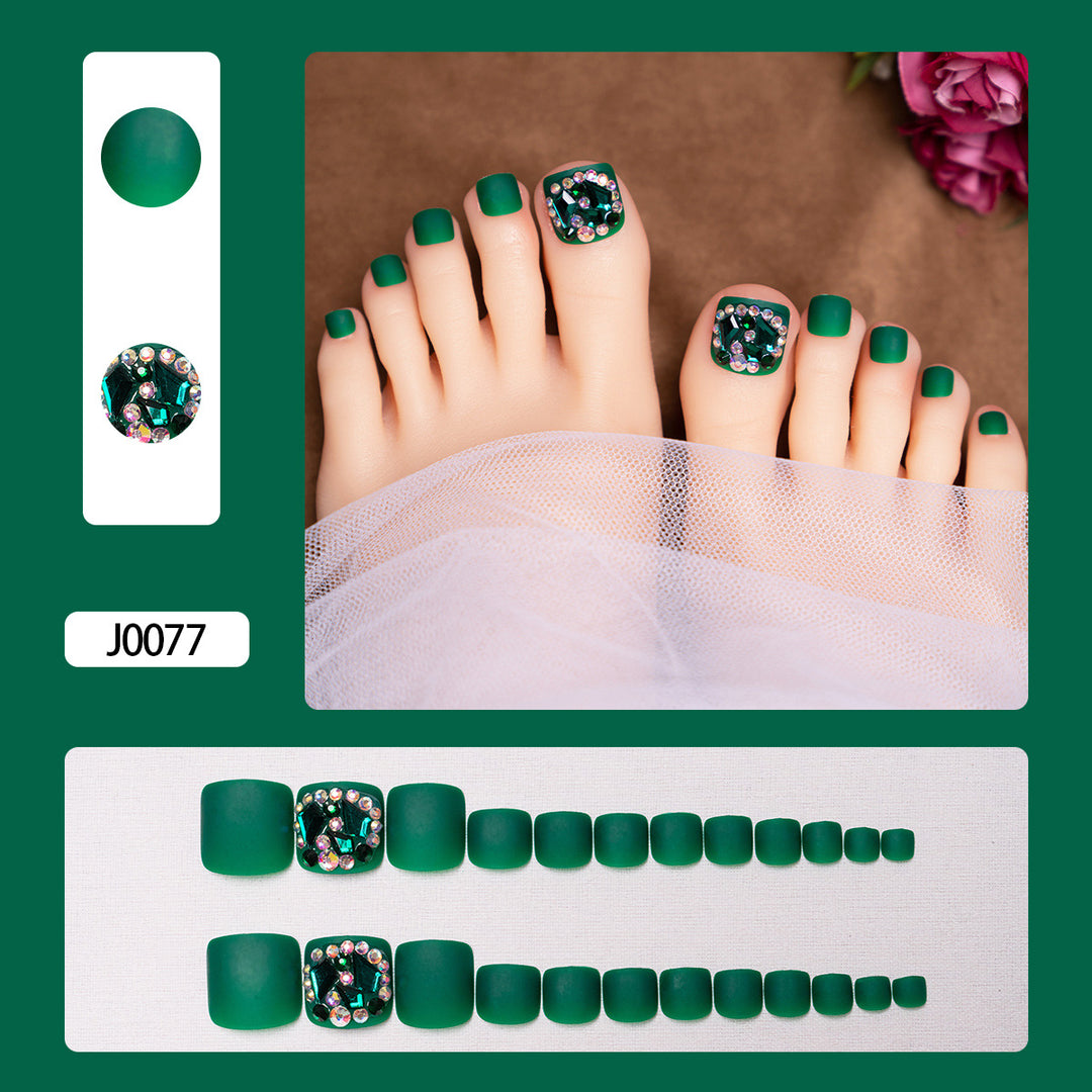Glittery French Tip Toe Nail Art