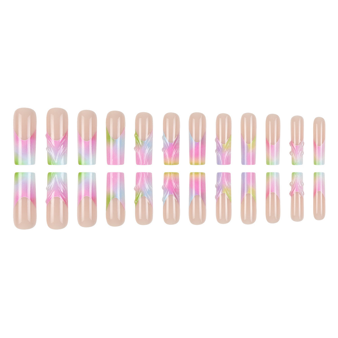 Artistic Gradient Long Stiletto Press-On Nails Kalsten