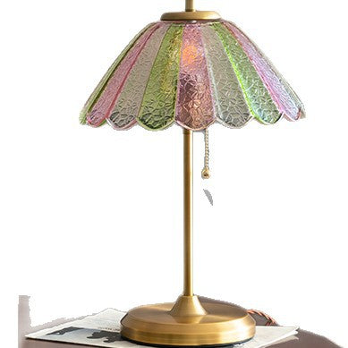Vintage Glass Shade Table Lamp