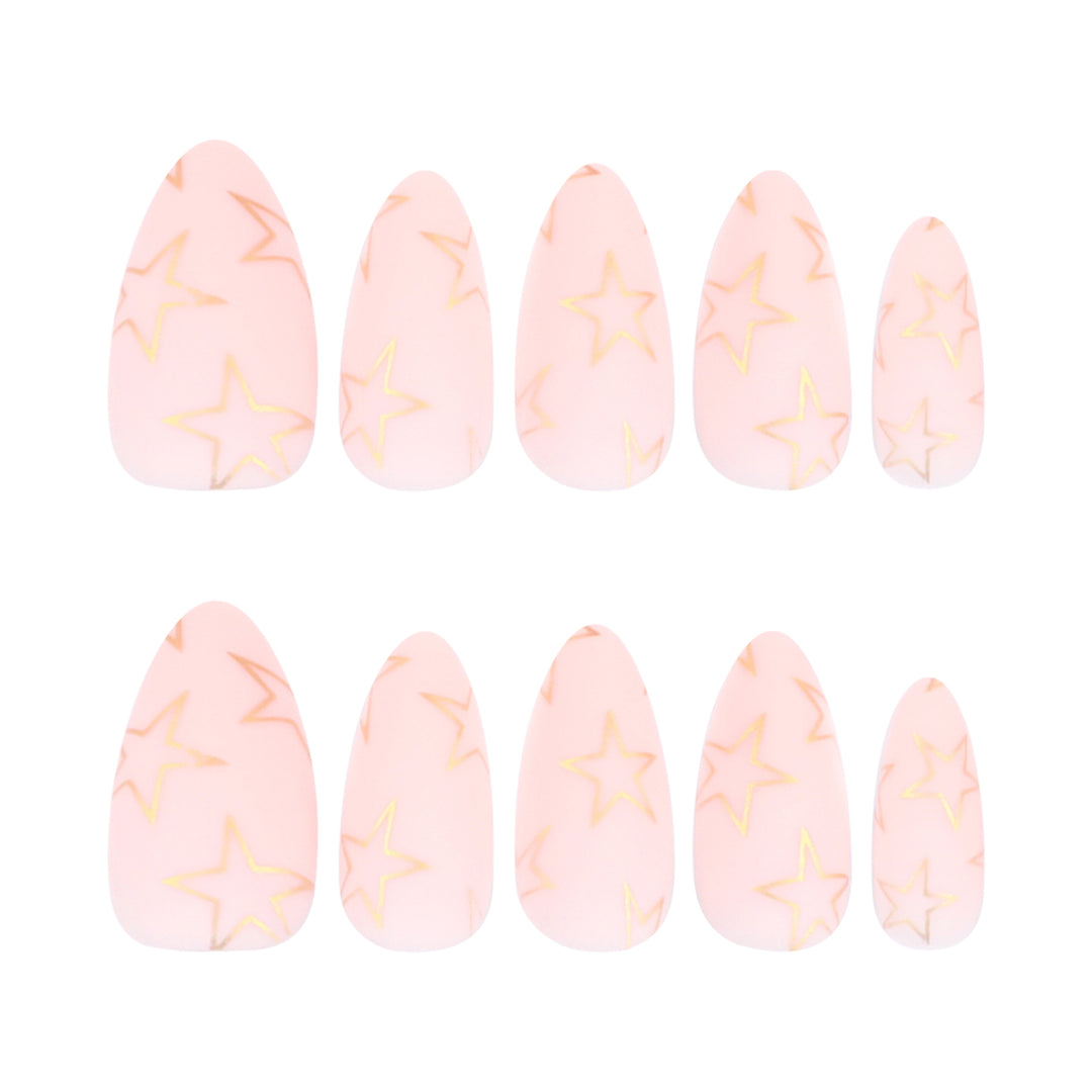 Artful Nail Art with Golden Star Motifs Kalsten