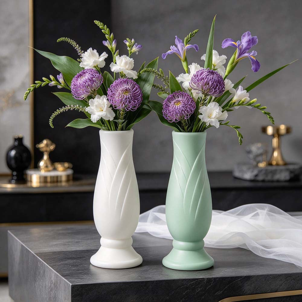 Elegant Leaf-Patterned Decorative Vase Kalsten