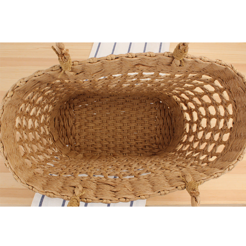 Woven Beach Bag Made of Natural Material Kalsten