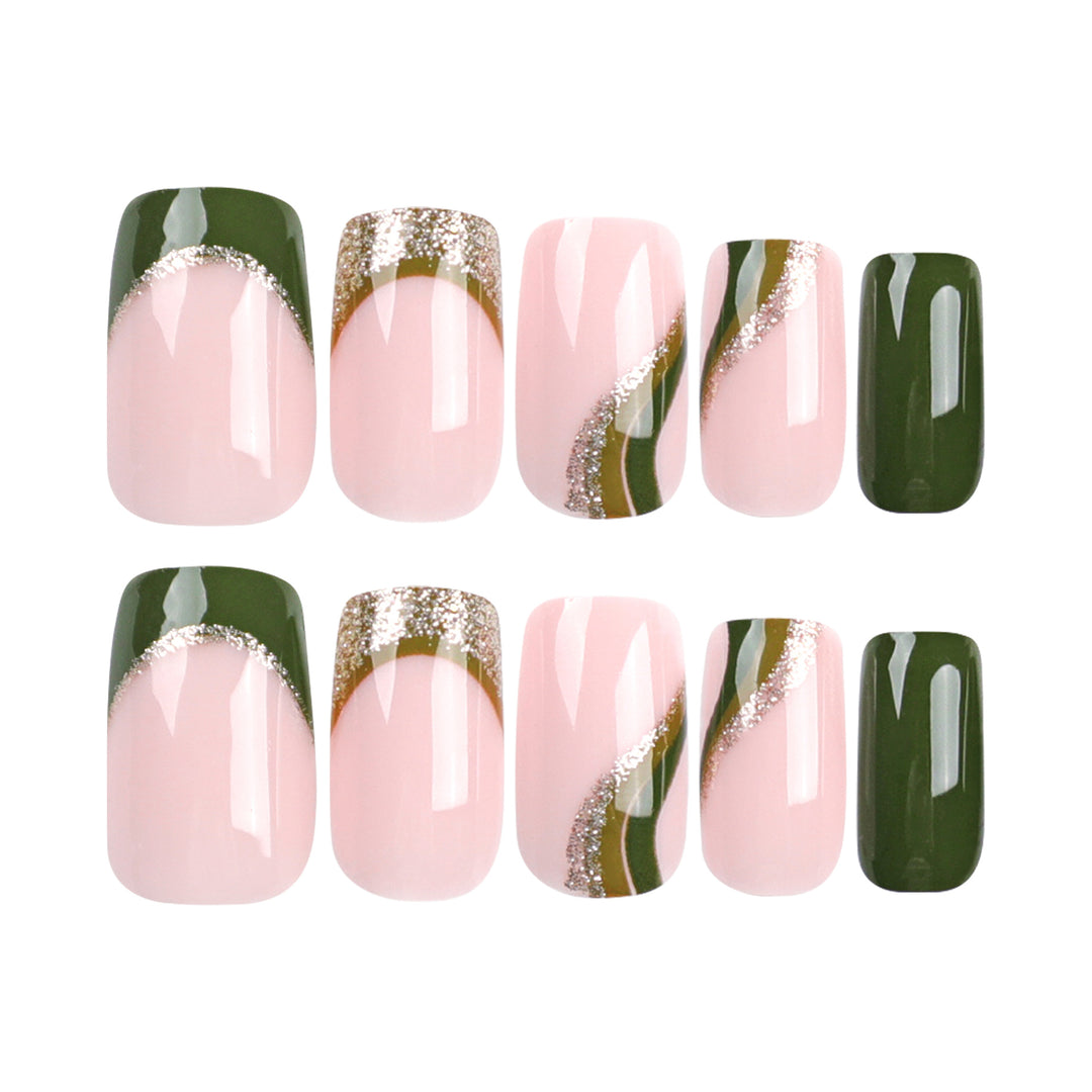Artful nail extensions with golden accents and elegant design Kalsten