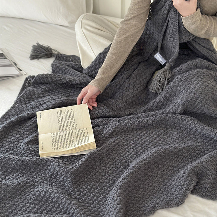 Textured Woven Throw Blanket