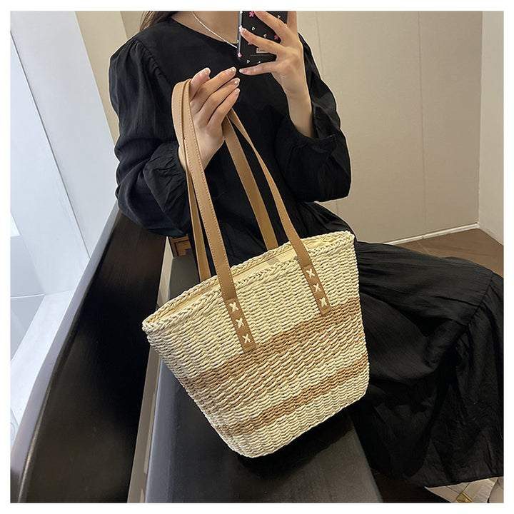Comfortable beach bag with leather handles Kalsten