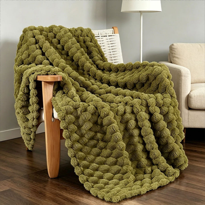 Plush Textured Decorative Throw Blanket