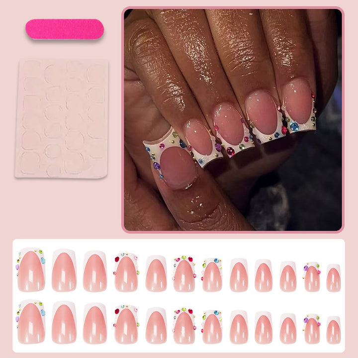 Artificial nail set with sparkling rhinestone accents Kalsten