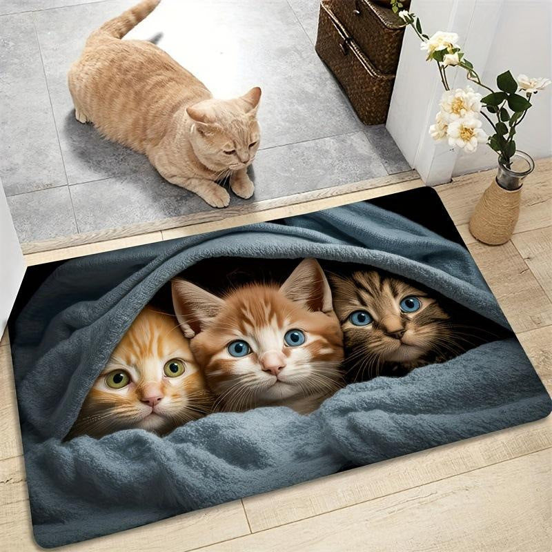 Decorative Cat-Themed Entrance Mat