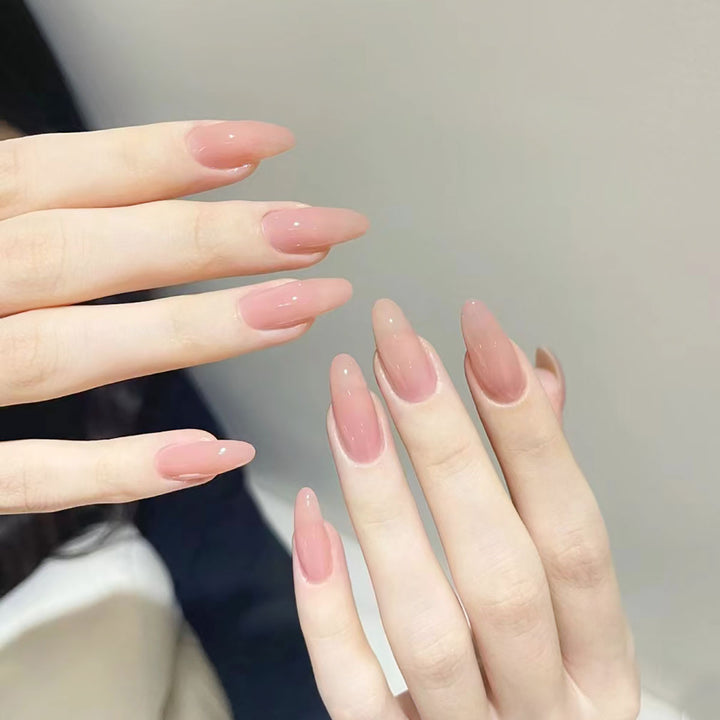 Elegant Glossy Almond-Shaped Press-On Nails