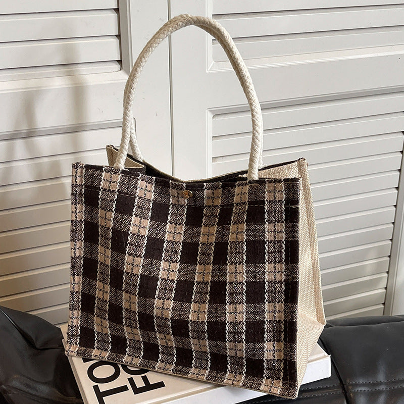 Checked Tote Bag