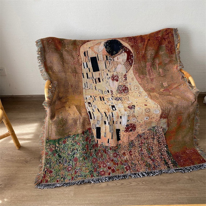 Artistic Handwoven Throw Blanket
