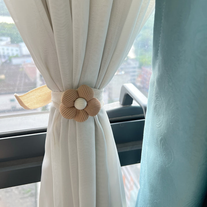 Plush Bear Curtain Tieback with Elastic Loop and Soft Teddy Face