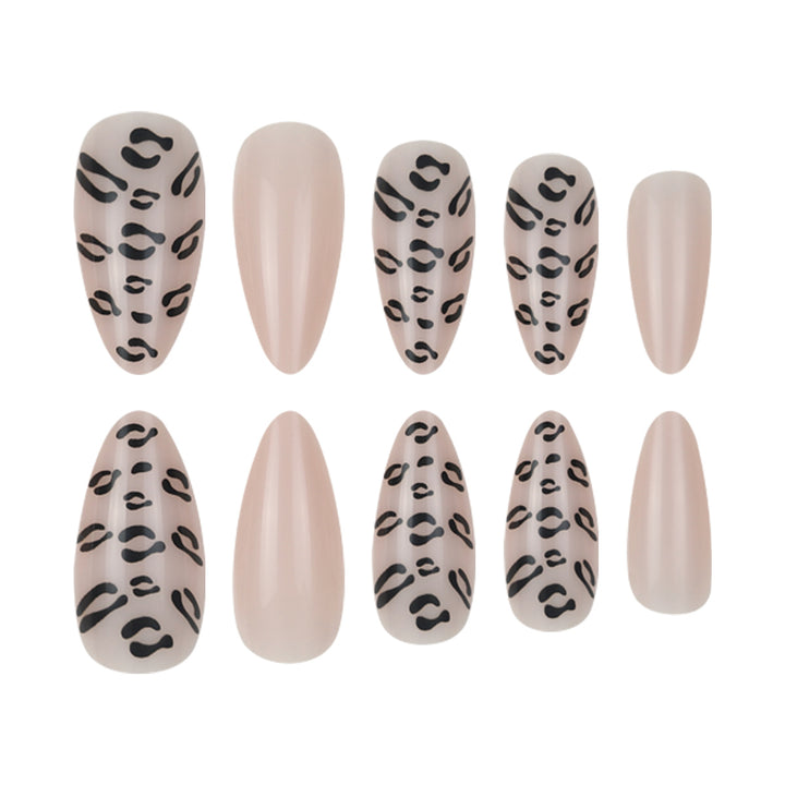 Elegant Stiletto Press-On Nails with Animal Print Design Kalsten