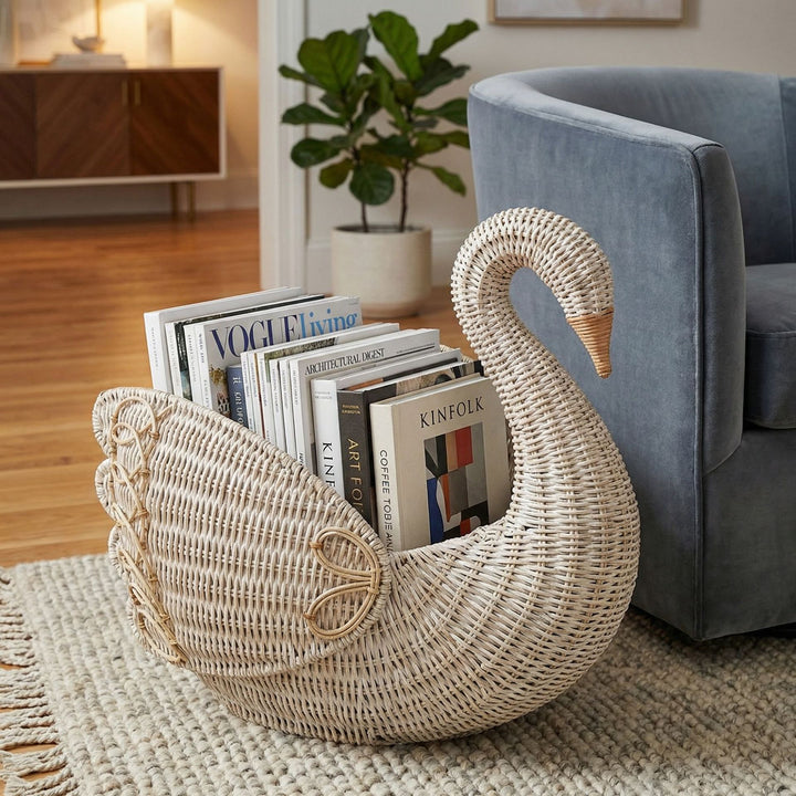 Playful laundry basket in the shape of a swan Kalsten