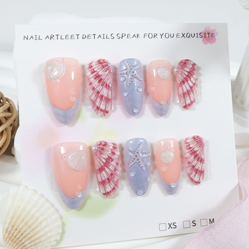 Nail art set with maritime shell and star motifs Kalsten