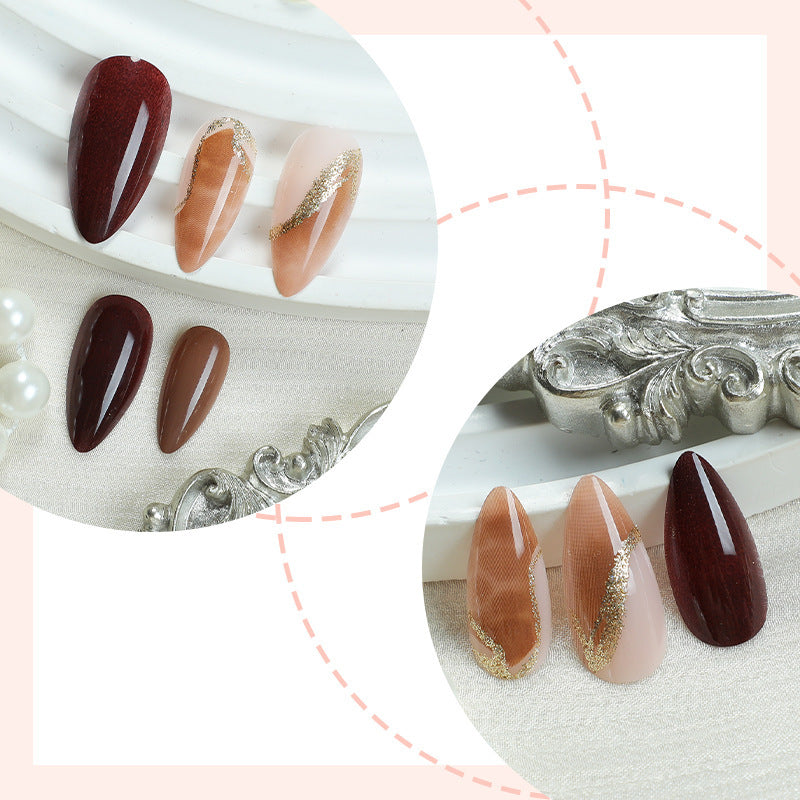 Artificial nail set with elegant, glittering design Kalsten