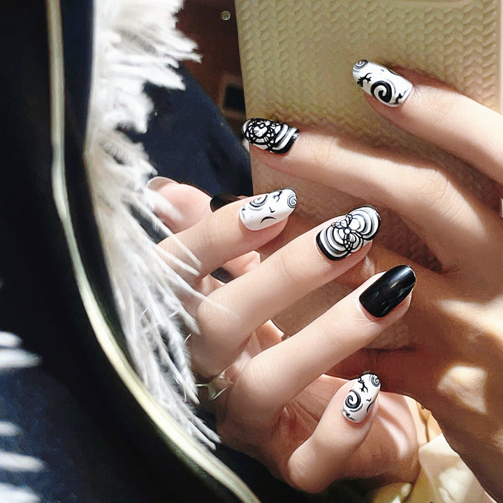 Artistic Patterned Press-On Nail Set