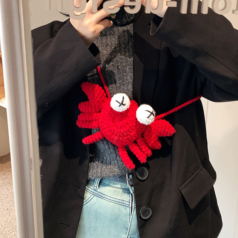 Crocheted Crab Character Backpack