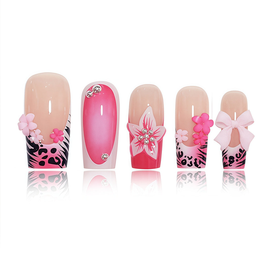 Floral Elegant Press-On Nail Extensions Kalsten