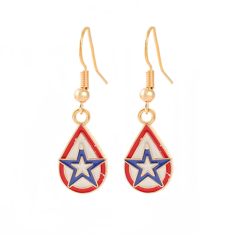 Women's nan patriotic horseshoe enamel dangle earrings with star-accented design and fishhook findings Kalsten