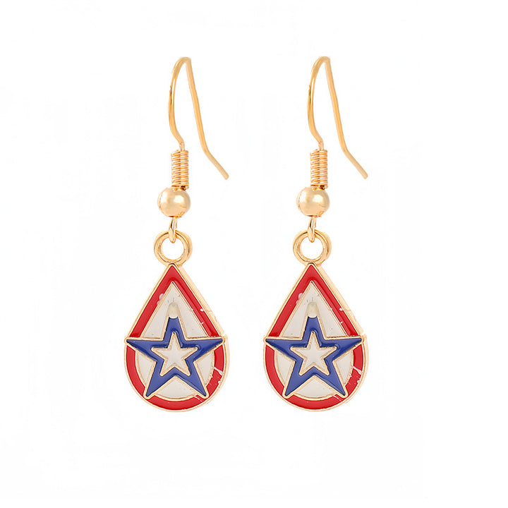 Women's nan patriotic horseshoe enamel dangle earrings with star-accented design and fishhook findings Kalsten