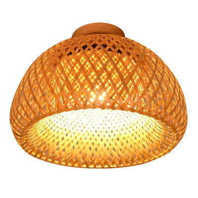 Woven Bamboo Pendant Light Fixture