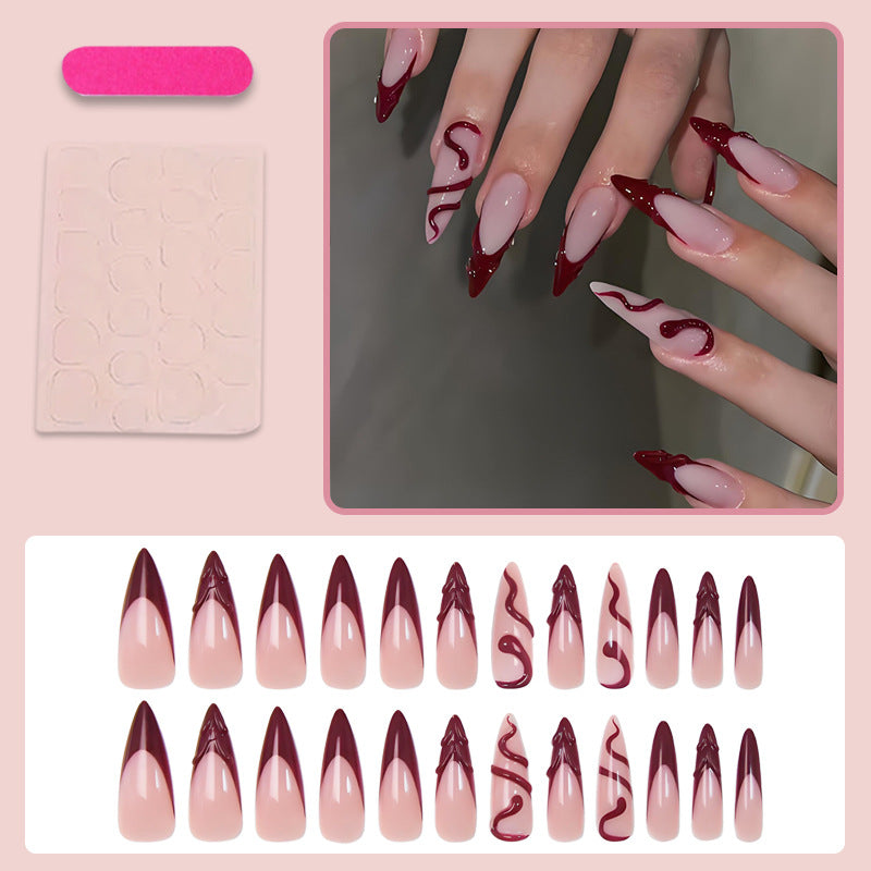 Artificial nails with glamorous tips and elegant accents Kalsten