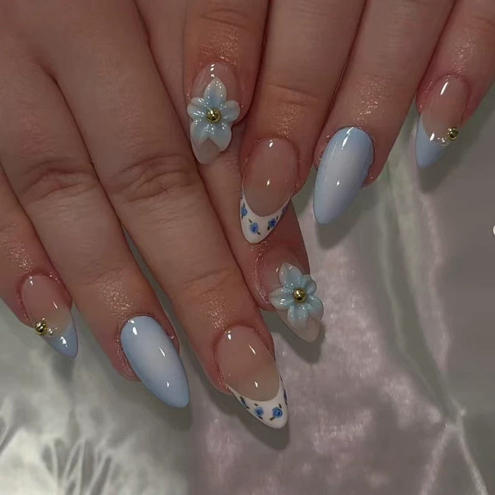 Decorative Press-On Nail Art Set with Accessories