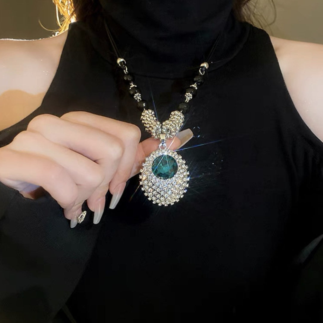 Crystal Embellished Pendant Necklace Kalsten