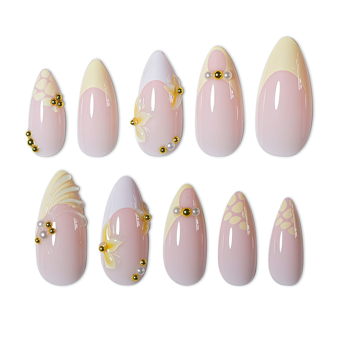 Elegant 3D Floral Nail Art Extensions Kalsten