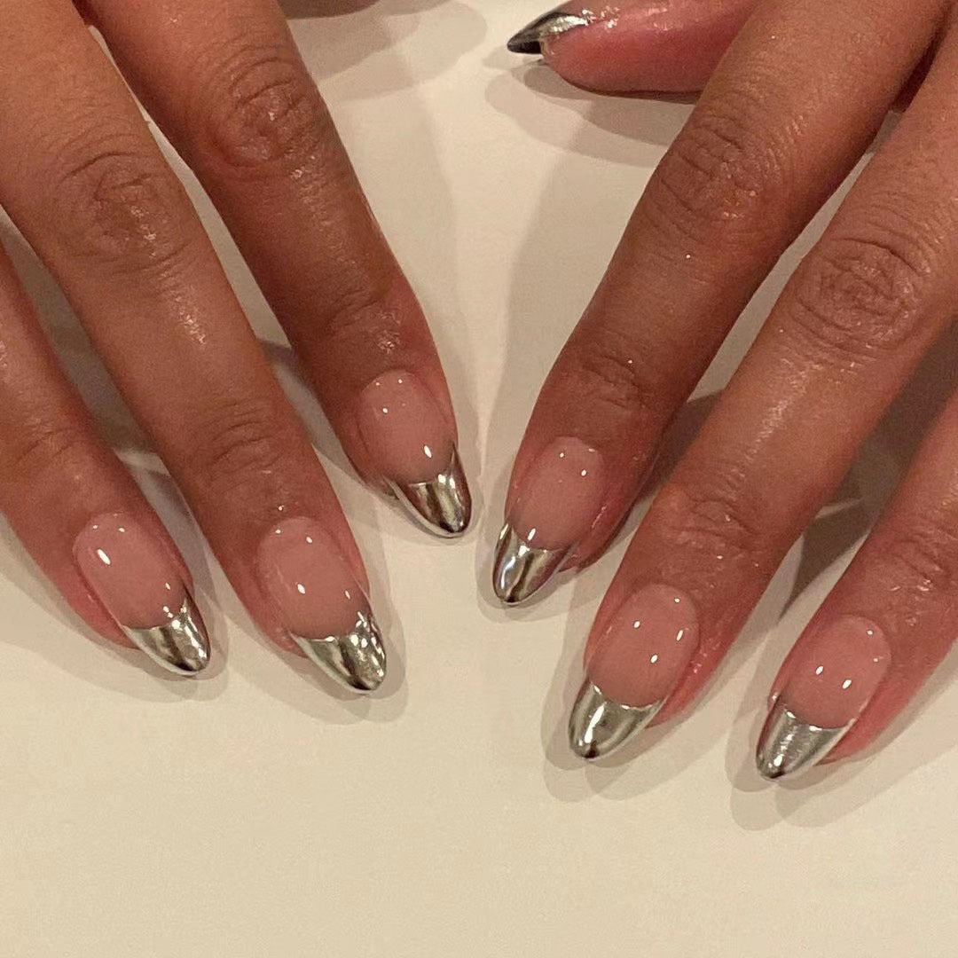 Metallic Tip Press-On Nail Set