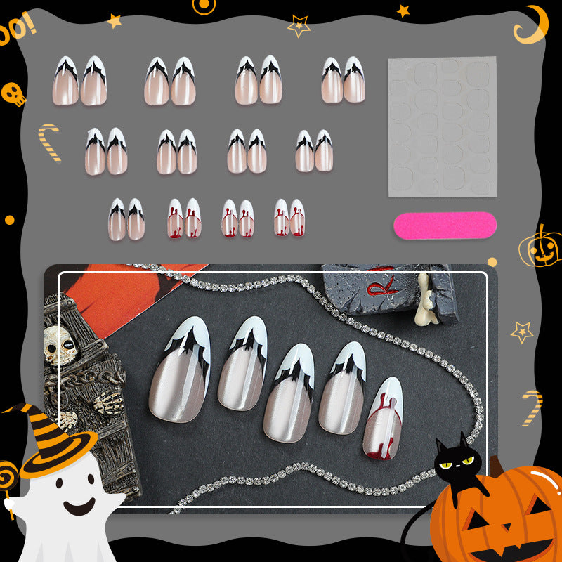Halloween-Themed Artistic Press-On Nails