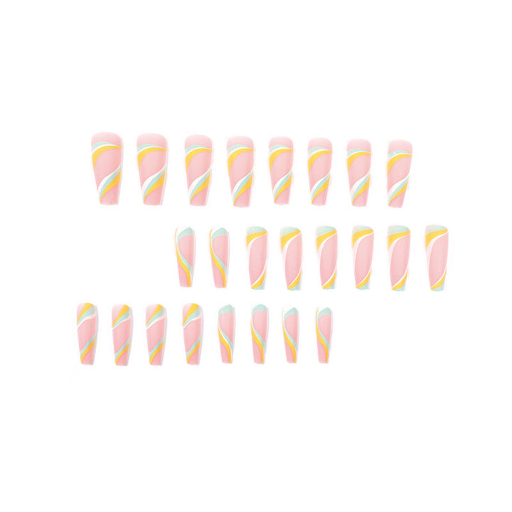 Artificial nail extensions with modern wave design Kalsten