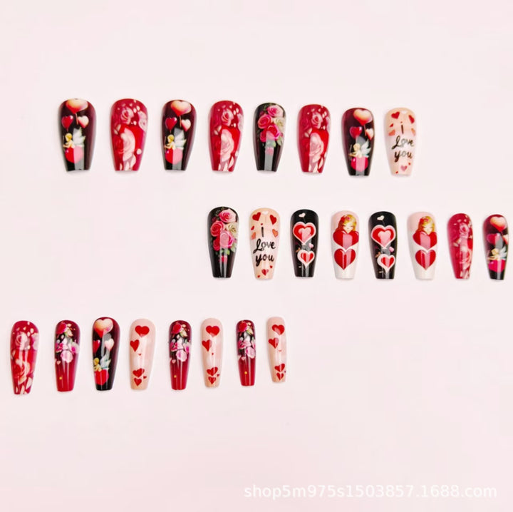 Romantic Heart Art Nail Set