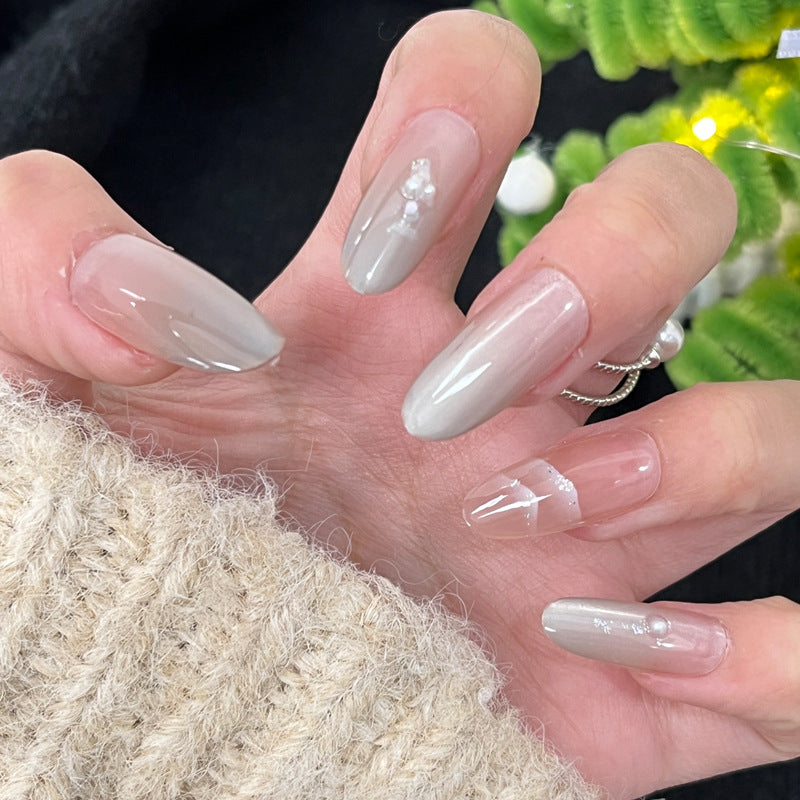 Glossy Nail Art Set with Sparkling Glitter Accents Kalsten