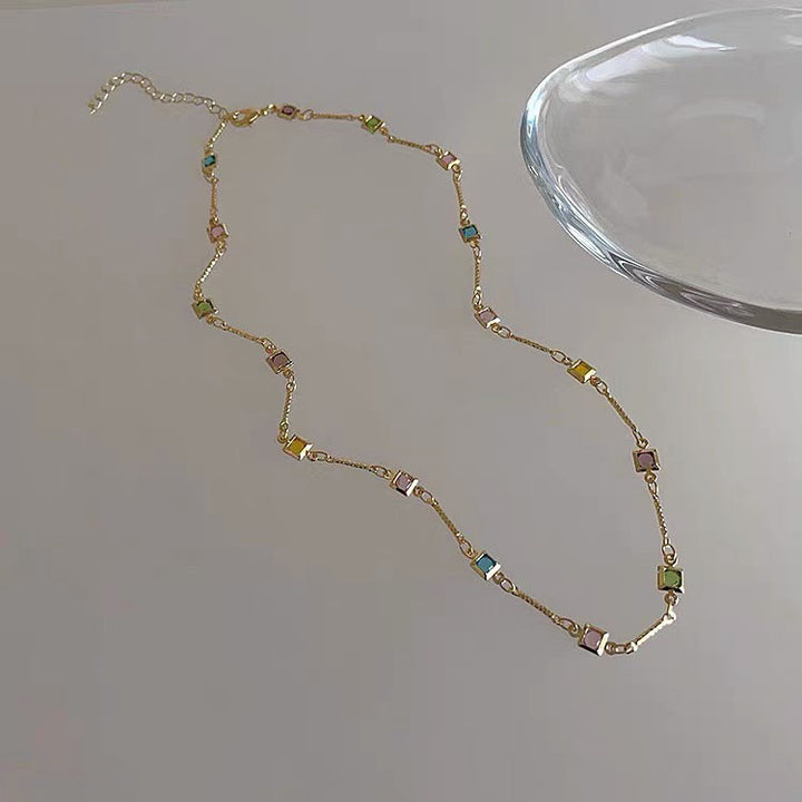Dainty Colorful Link Necklace Kalsten