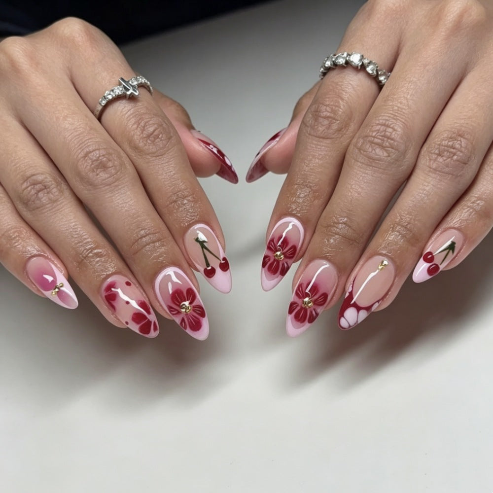 Artistic Floral Gel Nail Art