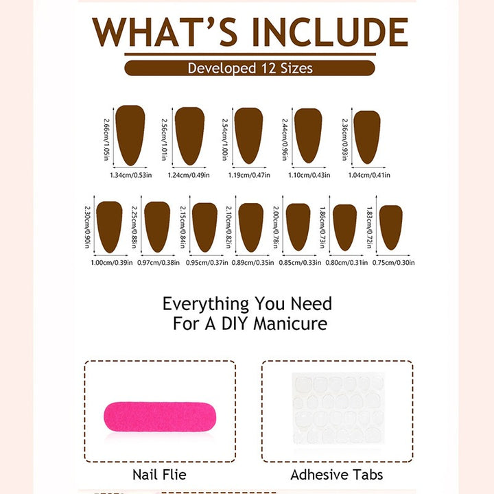 Artificial Nail Set with High-Quality Designs and Golden Accents Kalsten