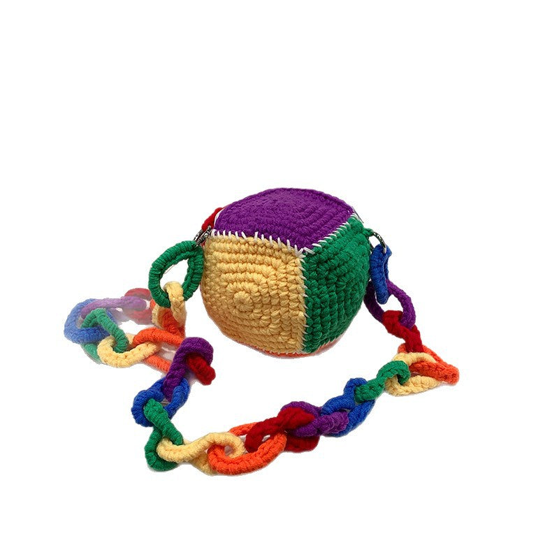 Colorful Geometric Crochet Mini Crossbody Bag