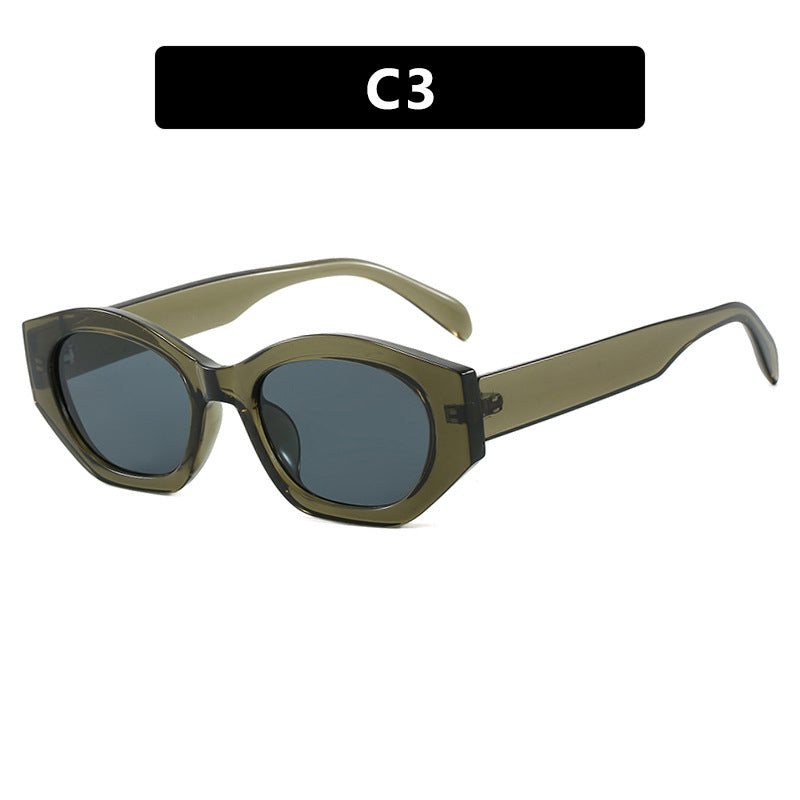 Women's geometric sunglasses with trendy, transparent frame Kalsten