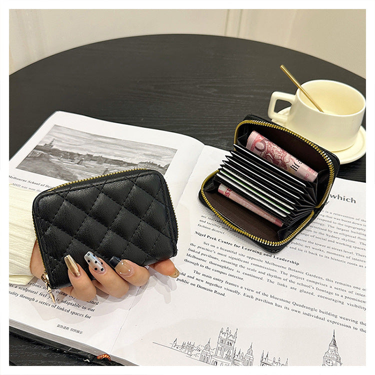Quilted Zippered Compact Wallet
