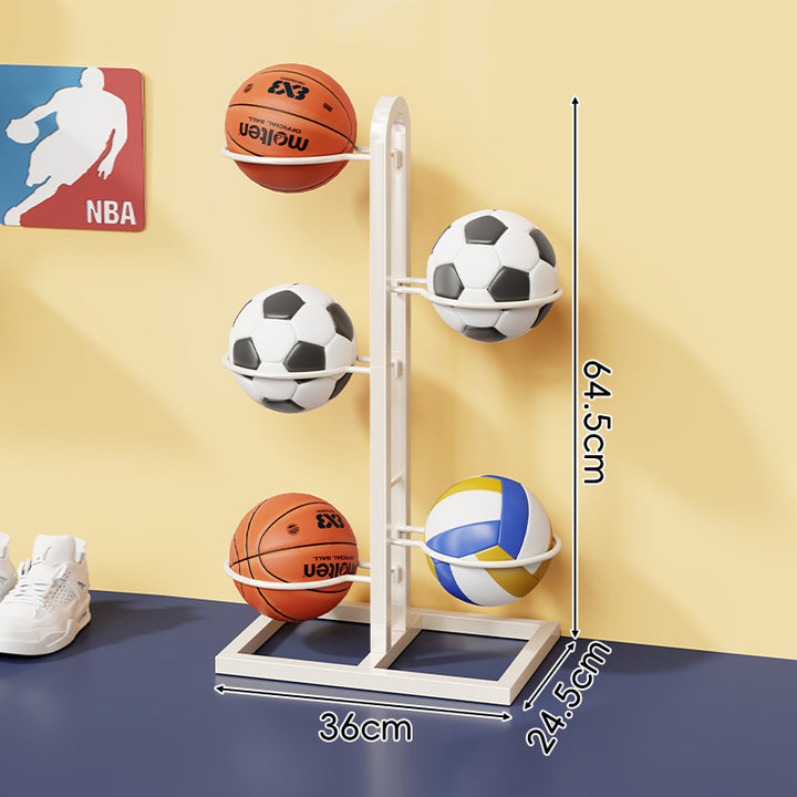 Multi-Tier Vertical Sports Ball Storage Rack with Wall-Mount Option