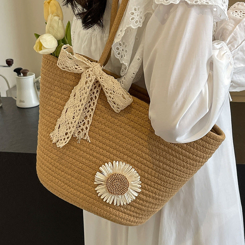Handcrafted Decorative Straw Tote Bag