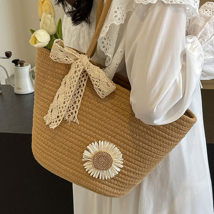 Handcrafted Decorative Straw Tote Bag