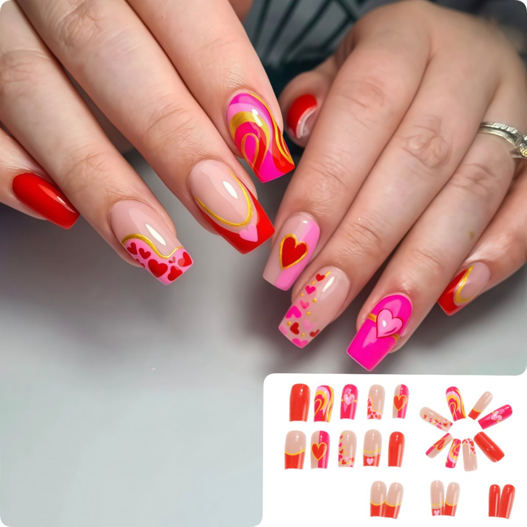 Artistic Heart Motif Art Nails Kalsten