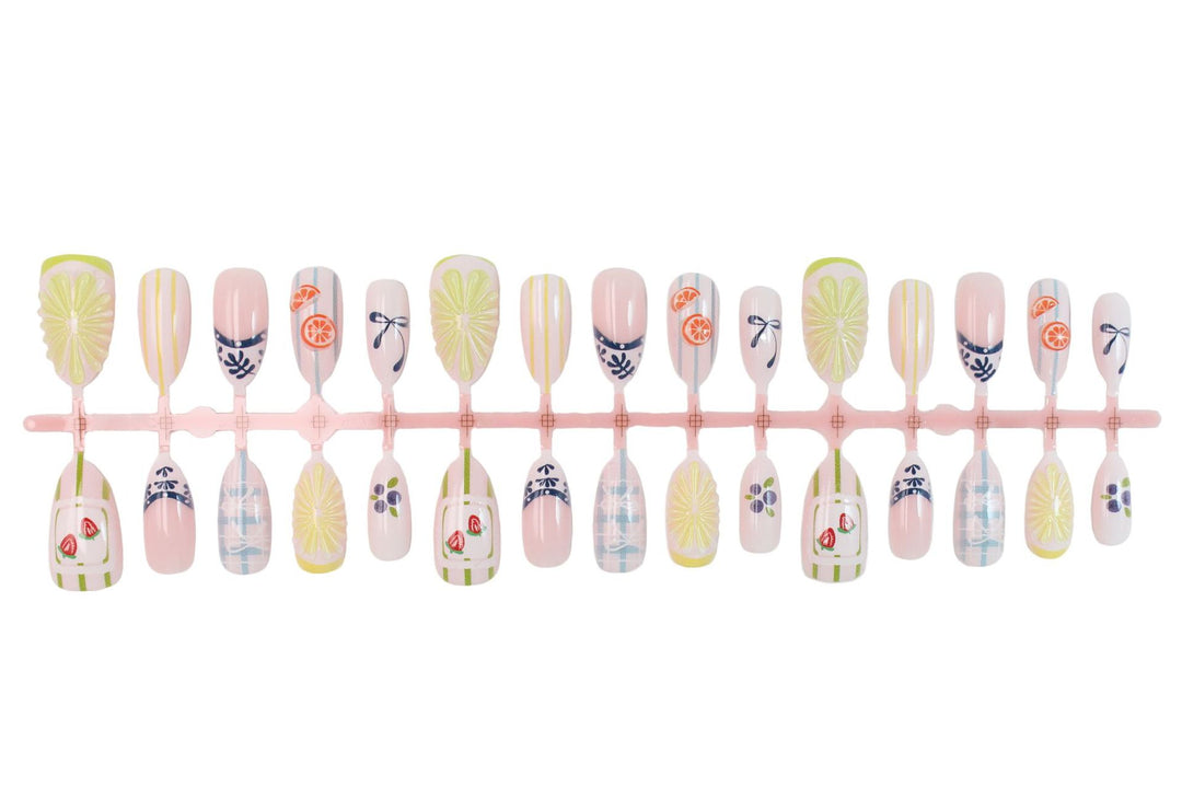 Artificial nail set with colorful fruit and flower motifs Kalsten